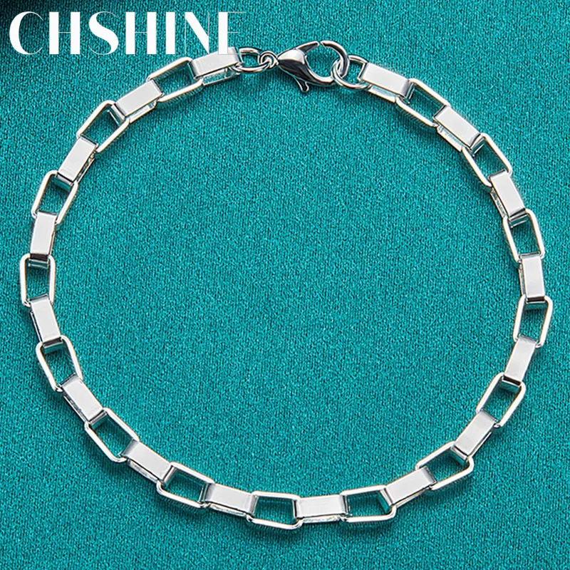 CHSHINE 925 Sterling Silver 5mm Box Lattice Chain Bracelet For Women Man Fashion Simple Wedding Party Charm Jewelry
CHSHINE 925 Sterling Silver 5mm Box Lattice Chain Bracelet For Women Man Fashion Simple Wedding Party Charm Jewelry