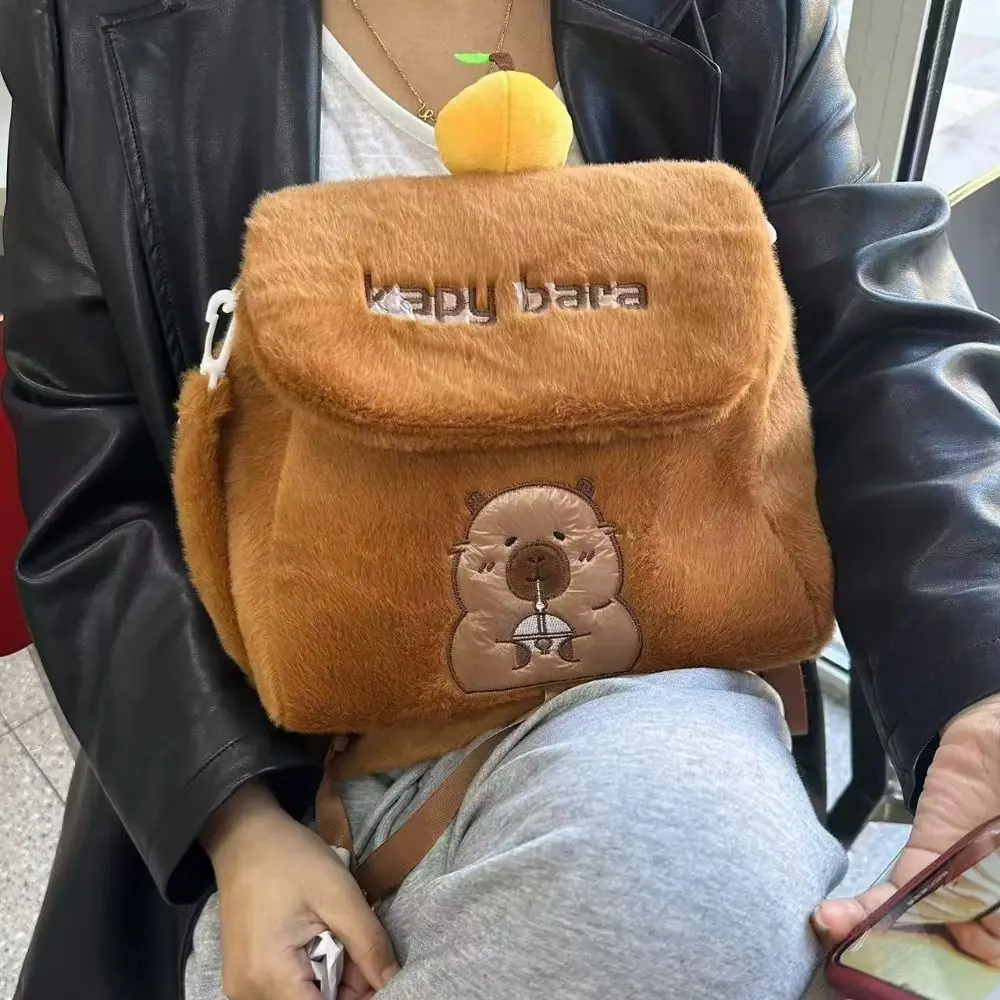 Orange Capybara Plush Backpack Stuffed Collection Shoulders Dual Use Knapsack Large Capacity Fluffy Capibala Anime Shoulder Bag
Orange Capybara Plush Backpack Stuffed Collection Shoulders Dual Use Knapsack Large Capacity Fluffy Capibala Anime Shoulder Bag