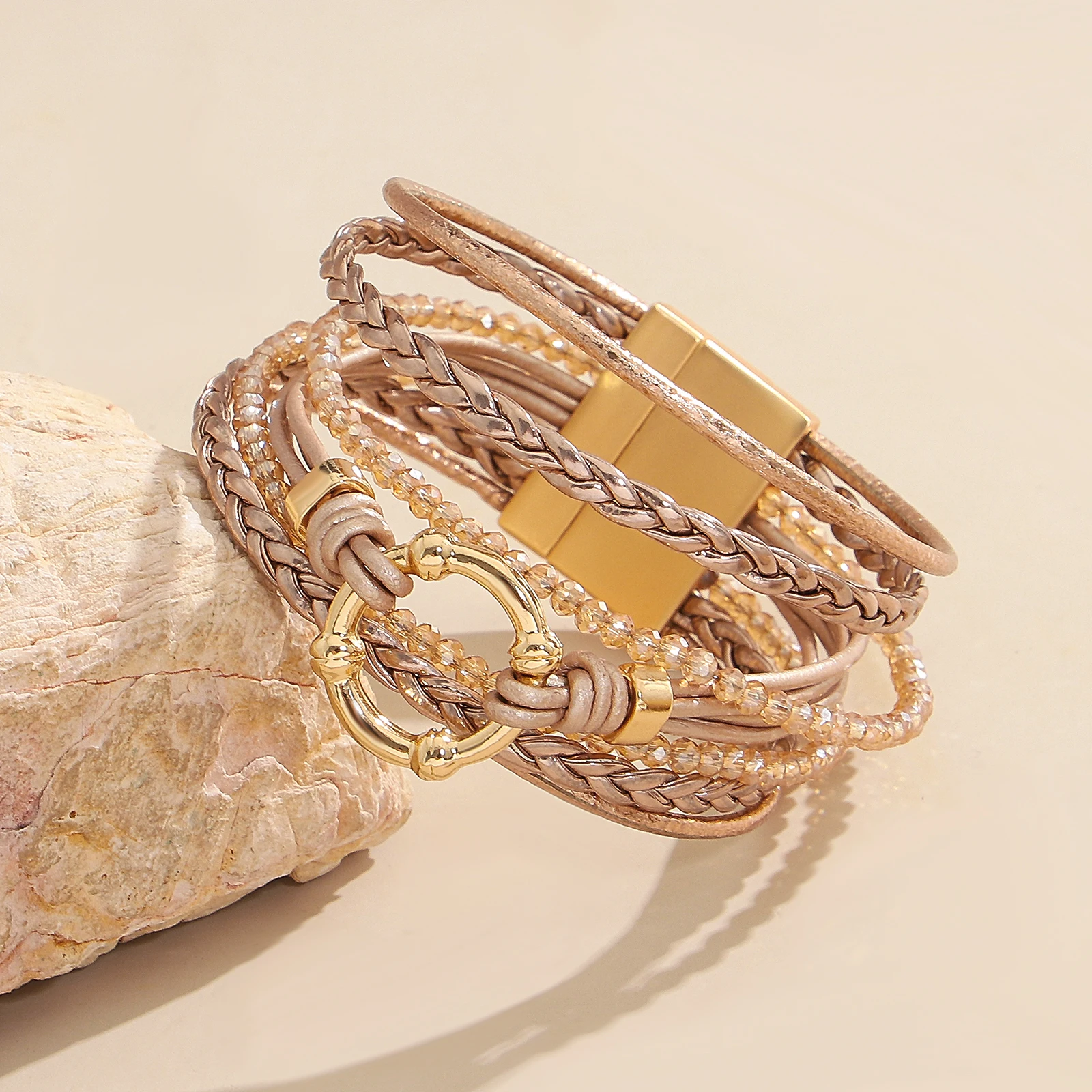 Amorcome Bohemian Metal Block Hollow Circular Leather Bracelet for Women Multilayer Winding Bracelet Exquisite Jewelry Gift
Amorcome Bohemian Metal Block Hollow Circular Leather Bracelet for Women Multilayer Winding Bracelet Exquisite Jewelry Gift