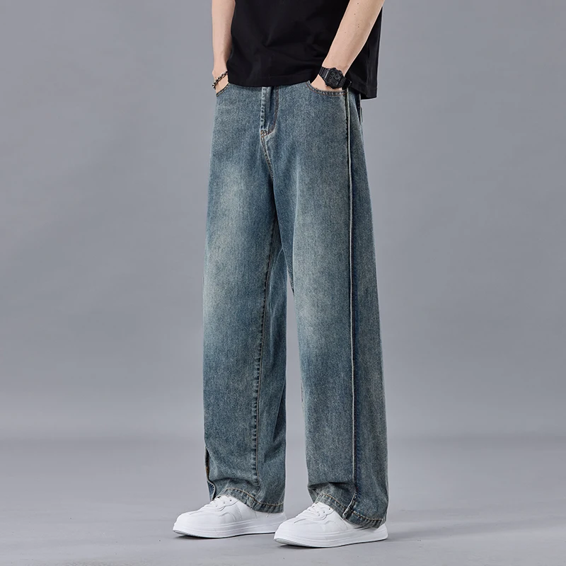 Lightweight Summer Vintage Washed Baggy Jeans for Men Loose Fit Wide Leg Denim Trousers Comfortable Streetwear Y2K Fashion Pants
Lightweight Summer Vintage Washed Baggy Jeans for Men Loose Fit Wide Leg Denim Trousers Comfortable Streetwear Y2K Fashion Pants