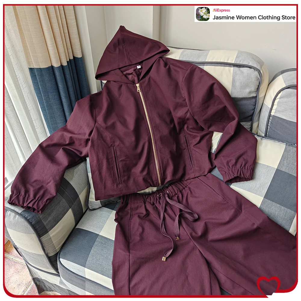 New in Spring & Autumn Tracksuits for Women Stylish Sports Pant Sets Hooded Zipper Sweatshirt Matching Drawstring Wide Leg Pants
New in Spring & Autumn Tracksuits for Women Stylish Sports Pant Sets Hooded Zipper Sweatshirt Matching Drawstring Wide Leg Pants