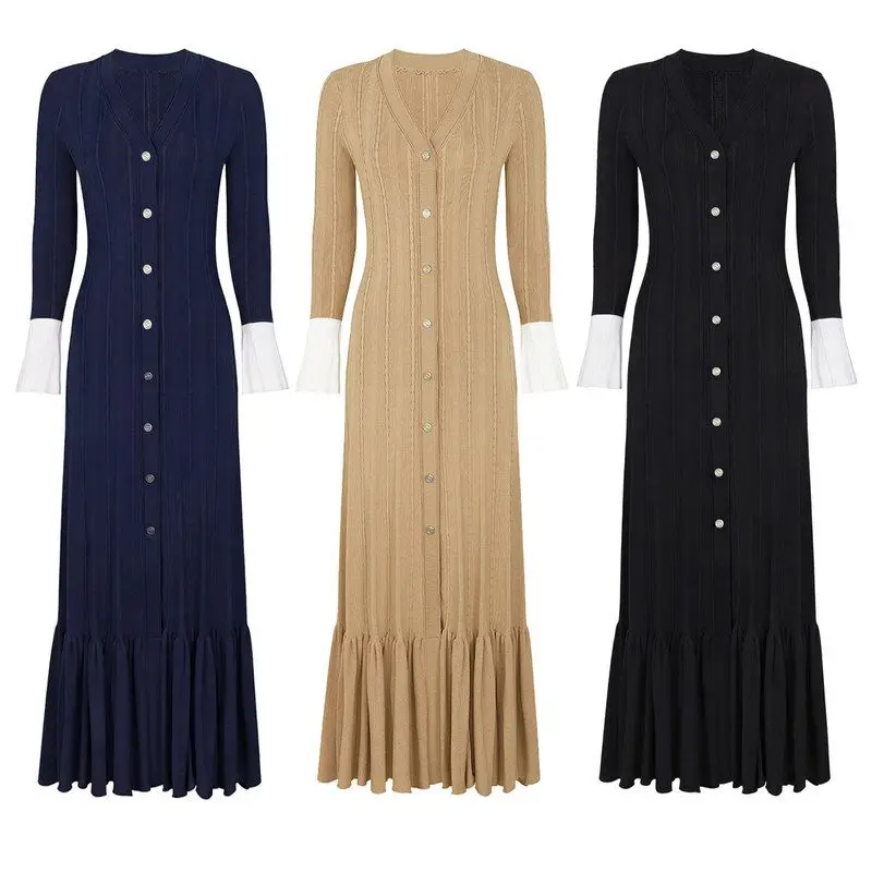 High Quality Knitted Slimming Dress Elegant Midi Skirt Fashionable Spring Autumn New Style Maxi Dress Ladylike Personality
High Quality Knitted Slimming Dress Elegant Midi Skirt Fashionable Spring Autumn New Style Maxi Dress Ladylike Personality