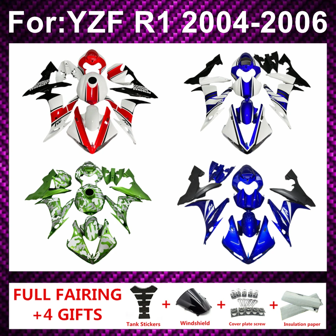 Motorcycle Fairing Kit ABS Plastic Body Injection Fairings Bodywork Bodykits For R1 YZF1000 YZFR1 YZF-R1 2004 2005 2006
Motorcycle Fairing Kit ABS Plastic Body Injection Fairings Bodywork Bodykits For R1 YZF1000 YZFR1 YZF-R1 2004 2005 2006
