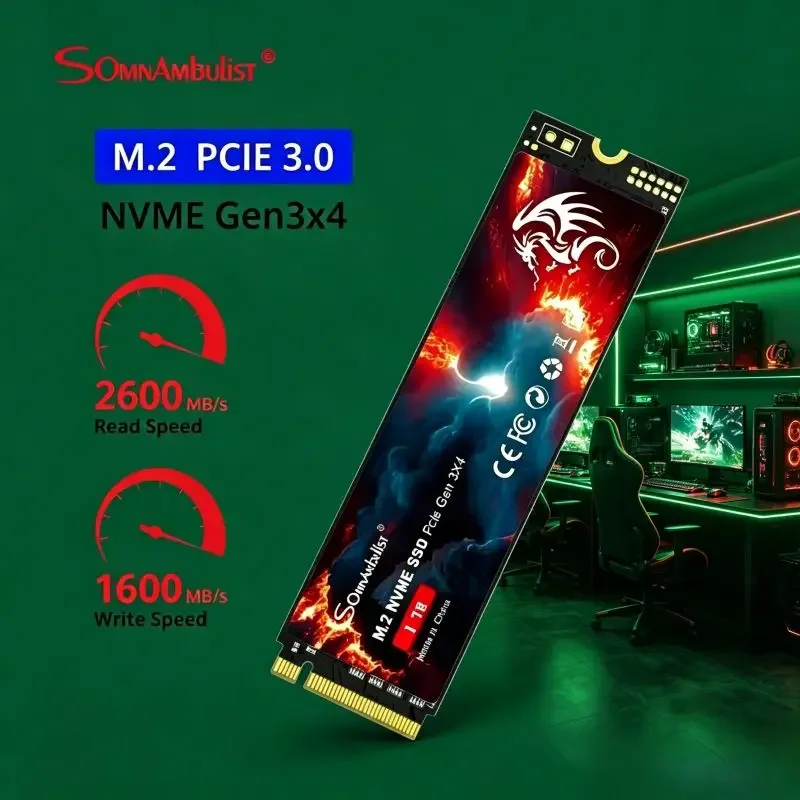 Multi-capacity Optional SomnAmbulist Premium M2 NVME SSD 2280 PCIe3.0, High-performance Drive Compatible with Mainstream
Multi-capacity Optional SomnAmbulist Premium M2 NVME SSD 2280 PCIe3.0, High-performance Drive Compatible with Mainstream
