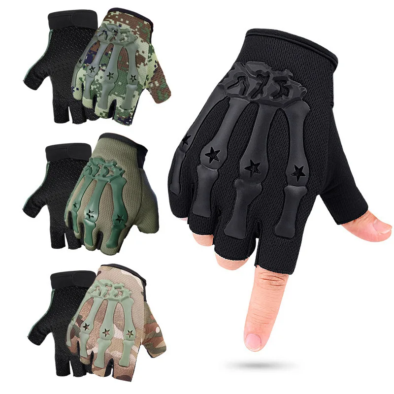 Skeleton Half Finger Gloves Outdoor Sports Cycling Gloves for Men and Women Motorcycle Bicycle Hiking Fishing Palm Protection
Skeleton Half Finger Gloves Outdoor Sports Cycling Gloves for Men and Women Motorcycle Bicycle Hiking Fishing Palm Protection