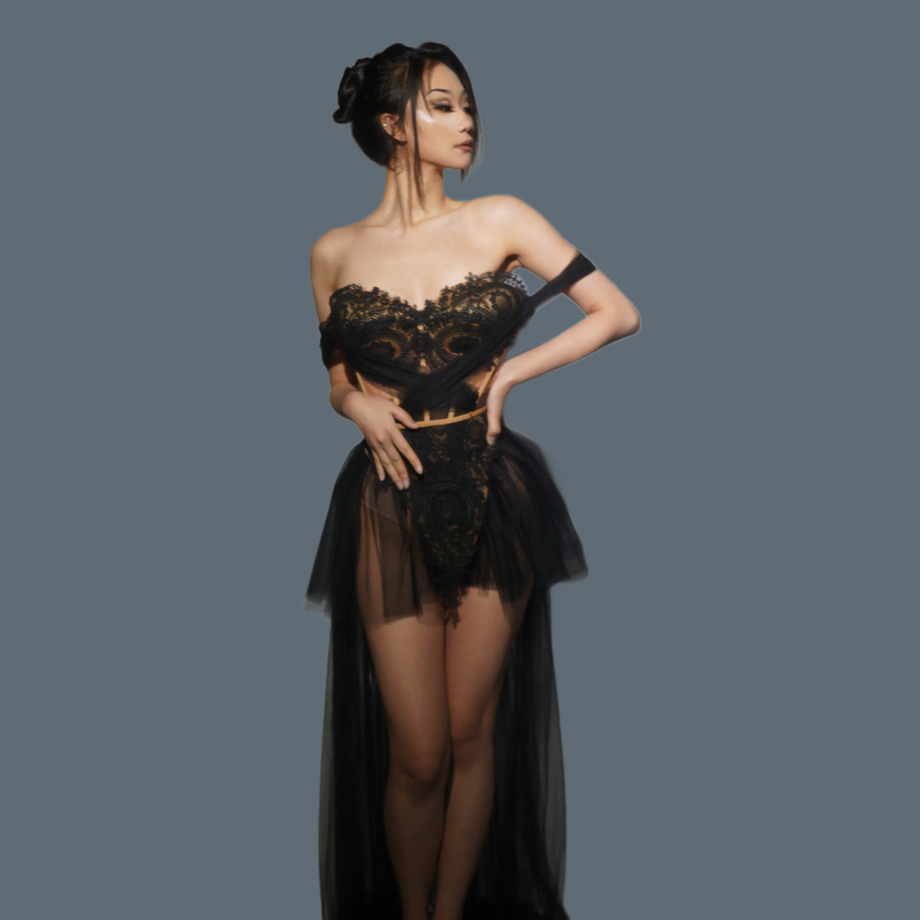 Party Queen Strapless Mesh Mini Dress High-end Crop Tops Long Tail Short Evening Dress 2Pieces Set Celebrate Sexy Wear Shenxian
Party Queen Strapless Mesh Mini Dress High-end Crop Tops Long Tail Short Evening Dress 2Pieces Set Celebrate Sexy Wear Shenxian