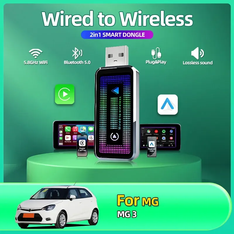 2025 NEW 2-in-1 Wireless CarPlay Android Auto Wireless Adapter Smart Mini Box Plug And Play WiFi Fast Connect For MG 3
2025 NEW 2-in-1 Wireless CarPlay Android Auto Wireless Adapter Smart Mini Box Plug And Play WiFi Fast Connect For MG 3