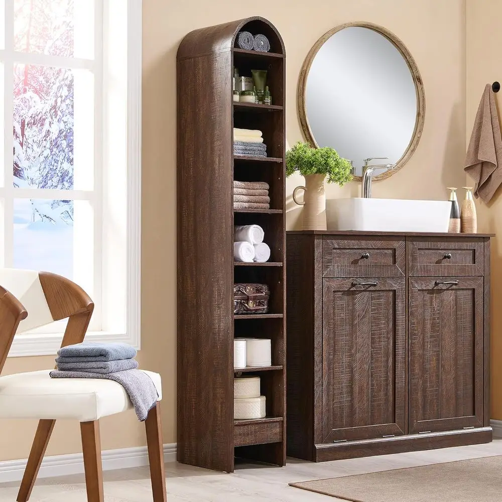 IGET 67" Tall Arched Bookshel, 8 Tiers Arch Bookcase with Storage, ern armhouse Book Shel with Adjustable Shelves, Wood Bookshel
IGET 67" Tall Arched Bookshel, 8 Tiers Arch Bookcase with Storage, ern armhouse Book Shel with Adjustable Shelves, Wood Bookshel