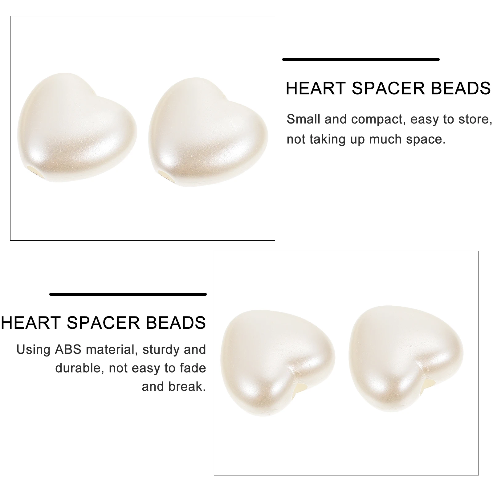 300pcs Diy Jewelry Making Heart Spacer Beads Faux Pearl Handmade Plastic Heart Shaped Charms For Bracelets Earrings
300pcs Diy Jewelry Making Heart Spacer Beads Faux Pearl Handmade Plastic Heart Shaped Charms For Bracelets Earrings
