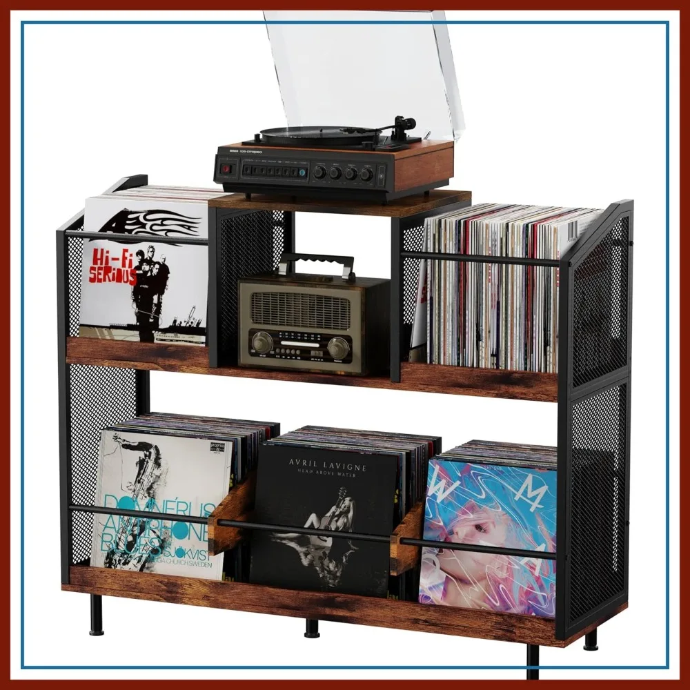 Industrial Record Player Stand with Vinyl Storage Holds 400 Albums, Large Display Table Cabinet, Vintage Wood
Industrial Record Player Stand with Vinyl Storage Holds 400 Albums, Large Display Table Cabinet, Vintage Wood