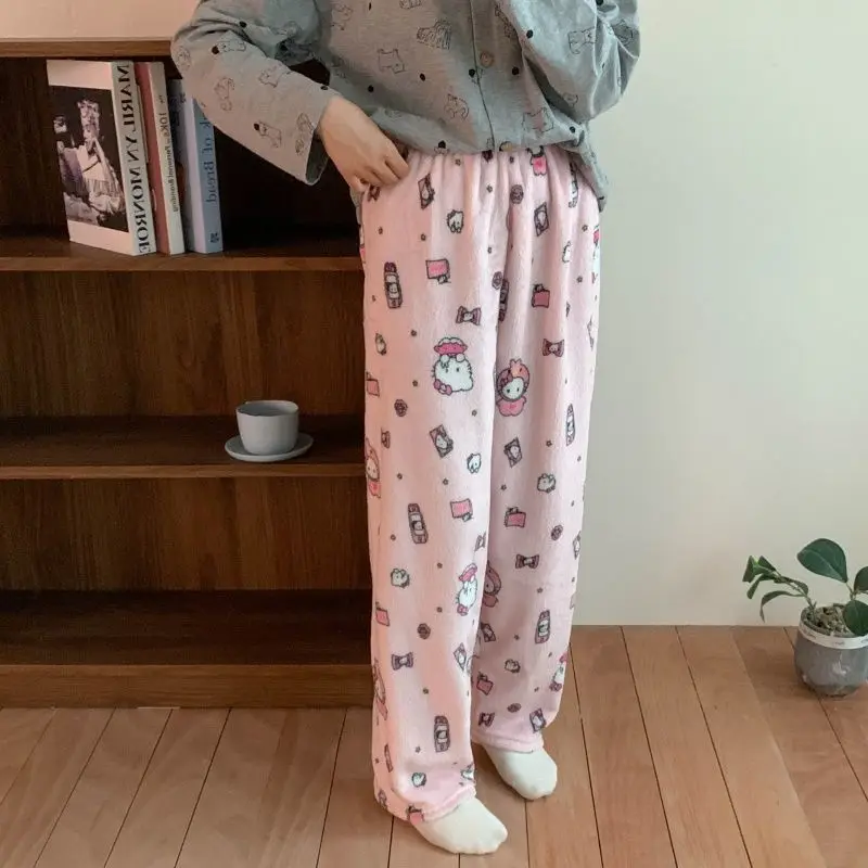 Hello Kitty Cartoon Flannel Warm Women's Sleepy Pants Loose, Comfortable, Cute Pink Home Pants Winter Plush Pants Y2K Trend
Hello Kitty Cartoon Flannel Warm Women's Sleepy Pants Loose, Comfortable, Cute Pink Home Pants Winter Plush Pants Y2K Trend