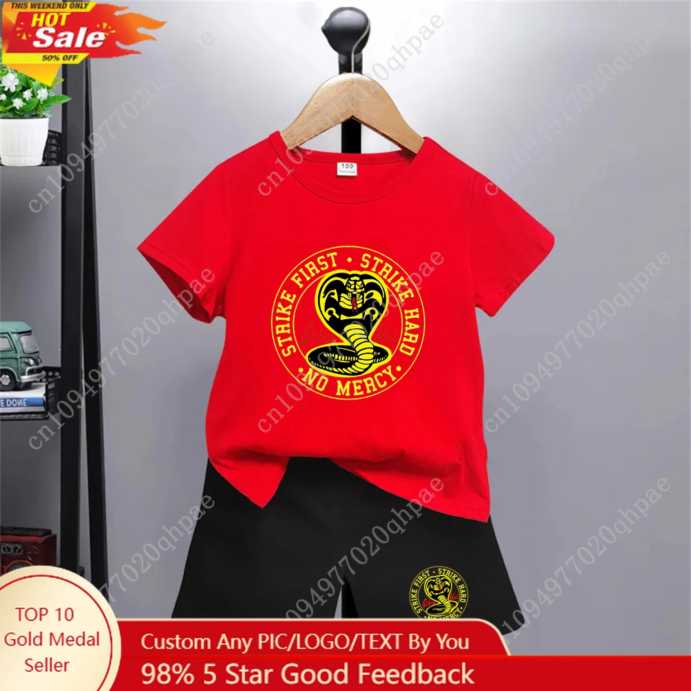 Cobra Boys Black girls red T-shirt suit for Kids Tops clothing Children's Short sleeve leisure summer Tee fashion Clothes
Cobra Boys Black girls red T-shirt suit for Kids Tops clothing Children's Short sleeve leisure summer Tee fashion Clothes