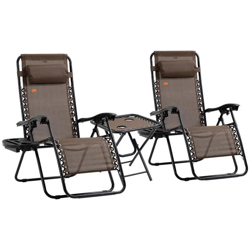 Zero Gravity Chair Set with Side Table, Folding Reclining Chair with Cupholders & Pillows, Adjustable Lounge Chair for Pool, Backyard, Lawn, Beach, Brown
Zero Gravity Chair Set with Side Table, Folding Reclining Chair with Cupholders & Pillows, Adjustable Lounge Chair for Pool, Backyard, Lawn, Beach, Brown