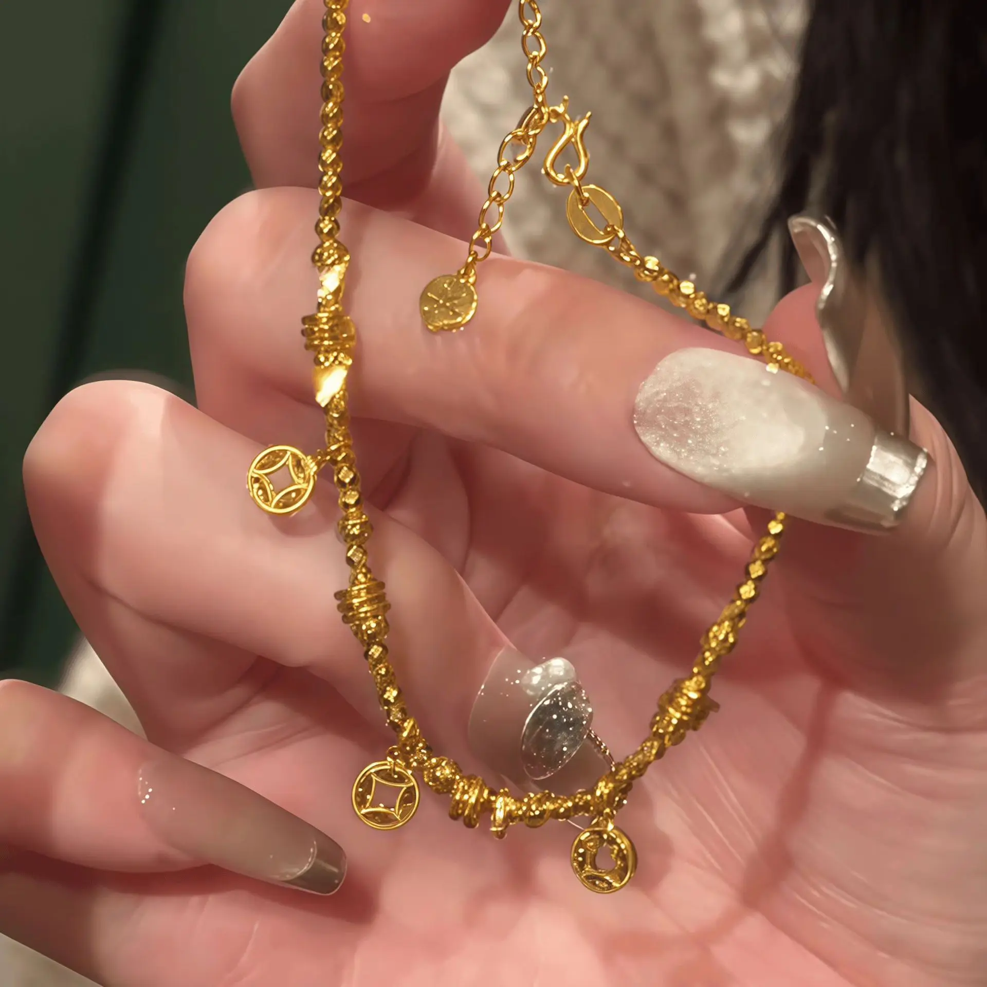 New Style 9999 24K Real Gold Shattered Ice Copper Coins Flashing Disco Beads and Carpets to Send Girlfriend Gifts
New Style 9999 24K Real Gold Shattered Ice Copper Coins Flashing Disco Beads and Carpets to Send Girlfriend Gifts
