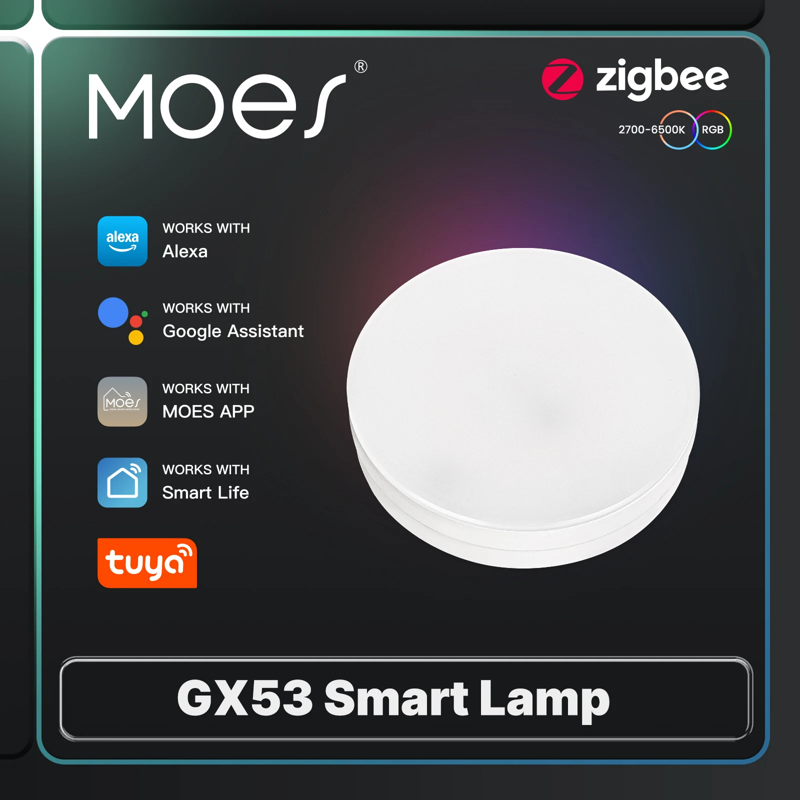 MOES Tuya ZigBee Smart LED Lamp GX53 Music Sync Applicate for Cabinets Wardrobes Adjustable Brightness APP Voice Remote Control
MOES Tuya ZigBee Smart LED Lamp GX53 Music Sync Applicate for Cabinets Wardrobes Adjustable Brightness APP Voice Remote Control