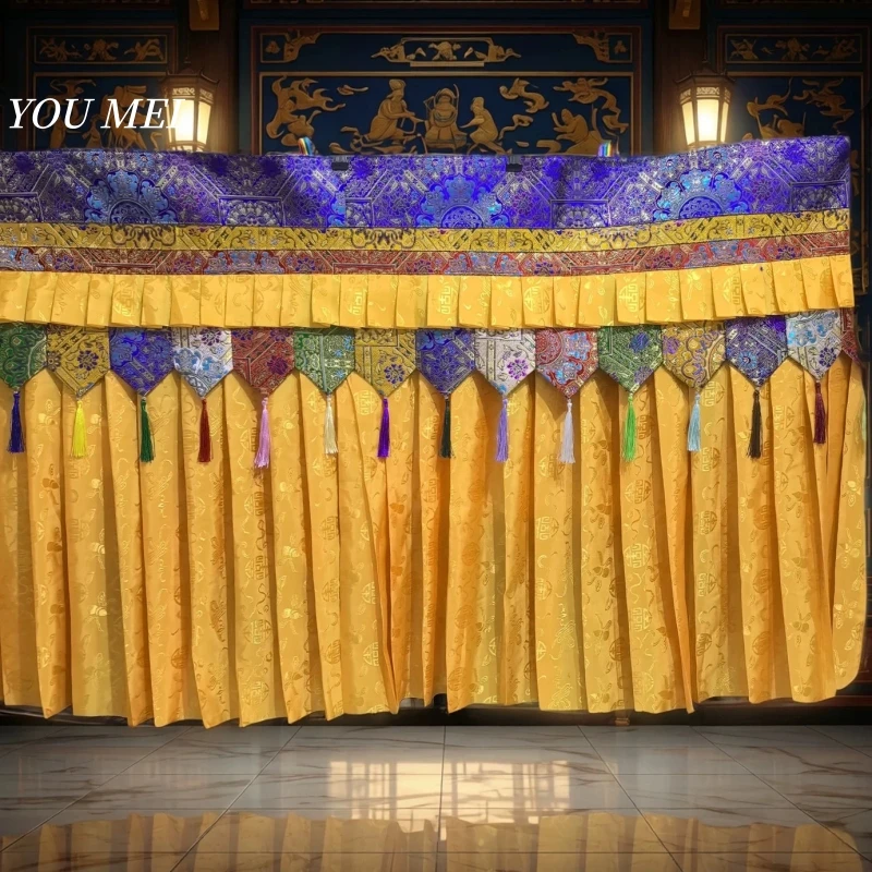 Buddhist Hall Arrangement Hanging Decoration,Tibetan-Style Yellow Satin Table Skirt Curtain,Prayer Flag Hanging Banner Curtain
Buddhist Hall Arrangement Hanging Decoration,Tibetan-Style Yellow Satin Table Skirt Curtain,Prayer Flag Hanging Banner Curtain