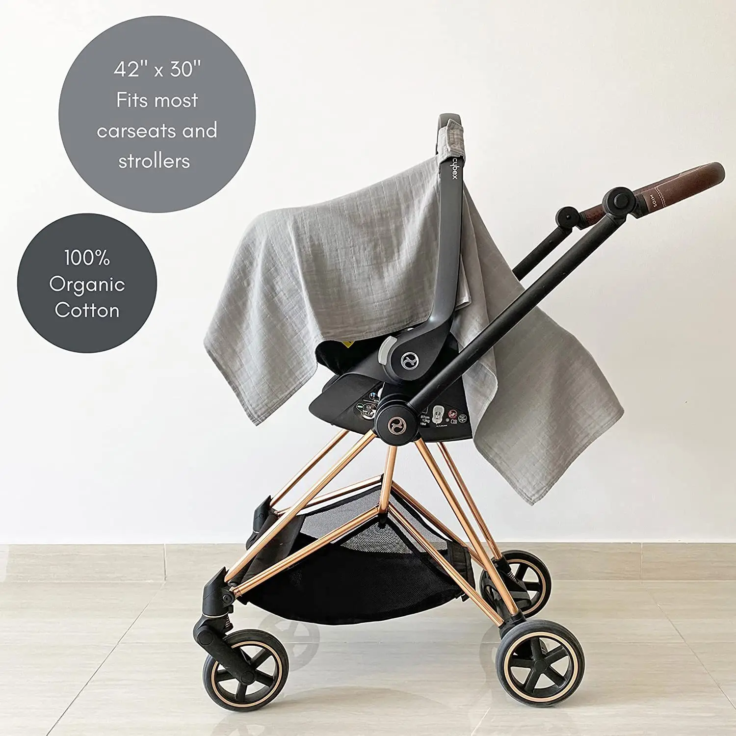 Pure Cotton Crinkle Baby Car Seat Canopy - Muslin Gauze Stroller Sunshade Cover Blanket
Pure Cotton Crinkle Baby Car Seat Canopy - Muslin Gauze Stroller Sunshade Cover Blanket