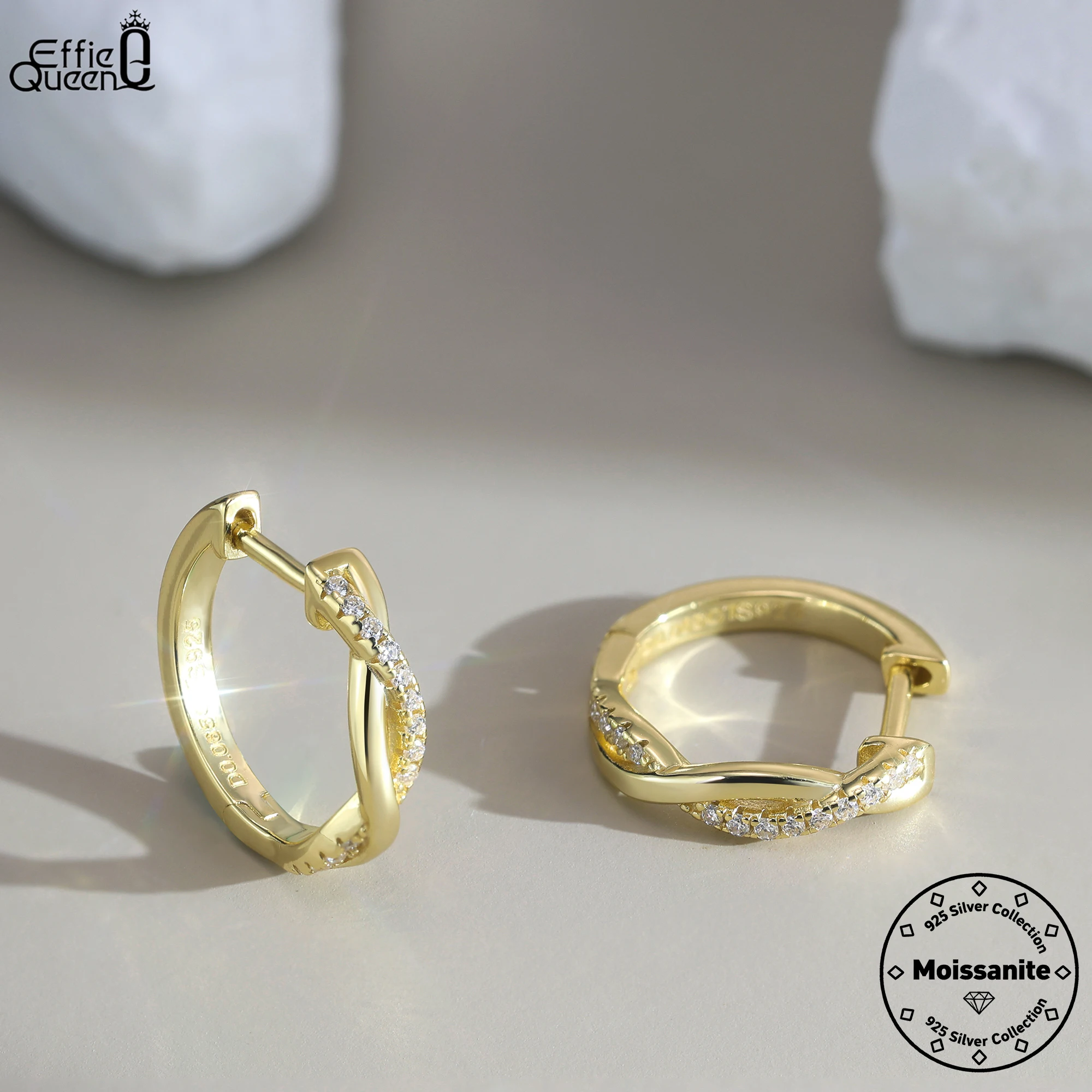 Серьги-кольца Effie Queen из стерлингового серебра 925 пробы с овальным муассанитом и золотом 14 карат, простые ювелирные украшения для женщин, для свадьбы и вечеринки, MOE19
Серьги-кольца Effie Queen из стерлингового серебра 925 пробы с овальным муассанитом и золотом 14 карат, простые ювелирные украшения для женщин, для свадьбы и вечеринки, MOE19