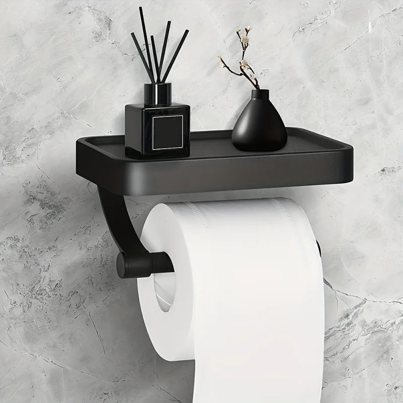 Stainless Steel Toilet Paper Holder with Phone Stand, 2-in-1 Black Rustproof Wall Mount Adhesive Bathroom Tissue Roller Dispense
Stainless Steel Toilet Paper Holder with Phone Stand, 2-in-1 Black Rustproof Wall Mount Adhesive Bathroom Tissue Roller Dispense