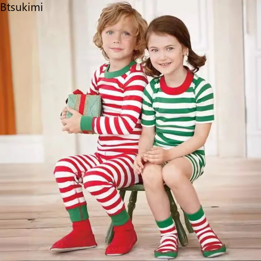 2026 Kids Christmas Cosplay Costume Long Sleeve Pants Pajamas Sets Boys Girls Striped Home Sleepwear 2 Pieces Children Xmas Look
2026 Kids Christmas Cosplay Costume Long Sleeve Pants Pajamas Sets Boys Girls Striped Home Sleepwear 2 Pieces Children Xmas Look