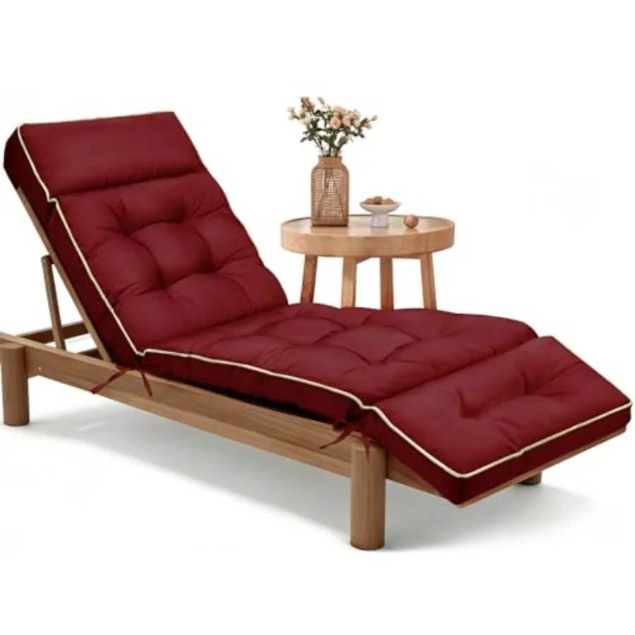 Outdoor chaise lounge cushion for patio furniture, memory foam with water-repellent burgundy fabric, indoor/outdoor use, includ
Outdoor chaise lounge cushion for patio furniture, memory foam with water-repellent burgundy fabric, indoor/outdoor use, includ