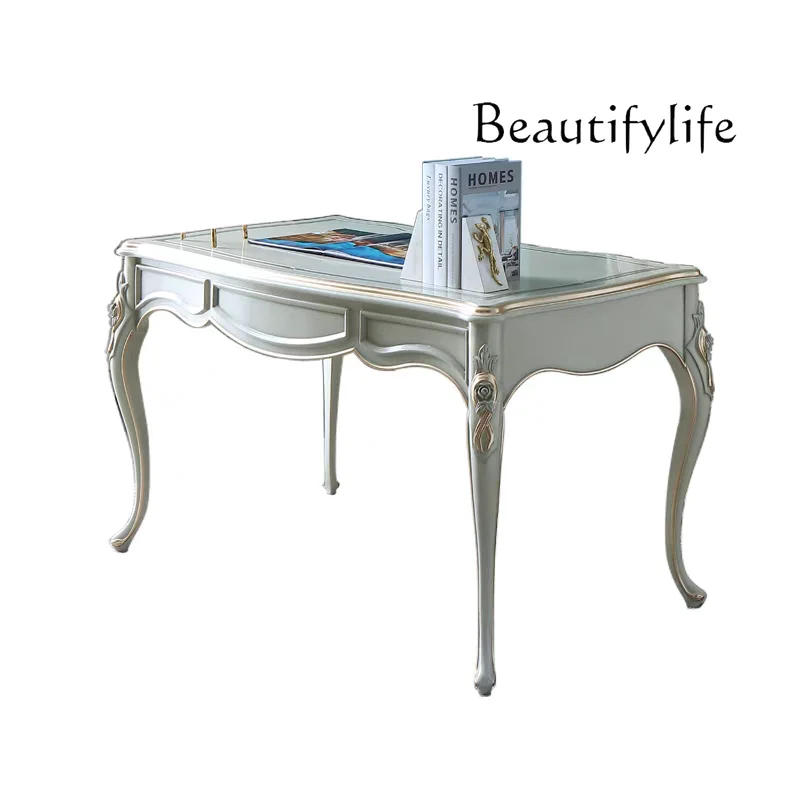 French luxury court style solid wood desk and chair European villa hand-carved bookcase study desk
French luxury court style solid wood desk and chair European villa hand-carved bookcase study desk