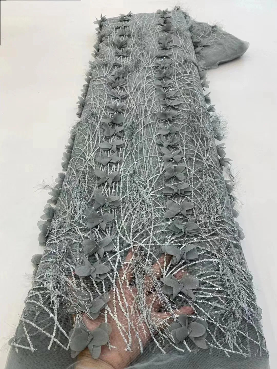2024 Sequins Tulle African Lace Fabric 5 Yards Dubai French Luxury 3D Flower Net Lace Sewing for Wedding Party Dress Gown
2024 Sequins Tulle African Lace Fabric 5 Yards Dubai French Luxury 3D Flower Net Lace Sewing for Wedding Party Dress Gown