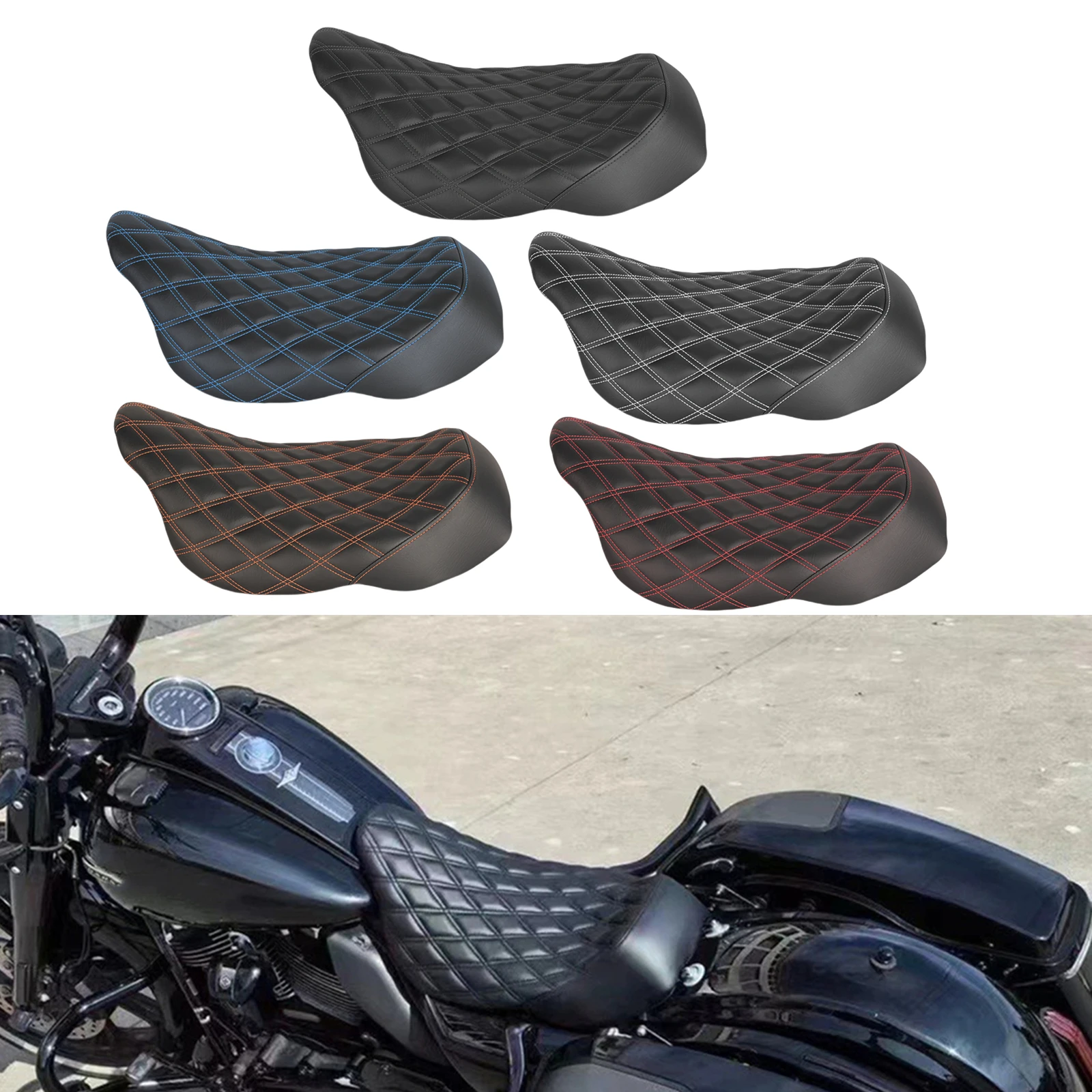 Мотоциклетная кожаная подушка сиденья водителя Solo, решетчатая строчка для Harley-Davidson Touring 2009-2023
Мотоциклетная кожаная подушка сиденья водителя Solo, решетчатая строчка для Harley-Davidson Touring 2009-2023