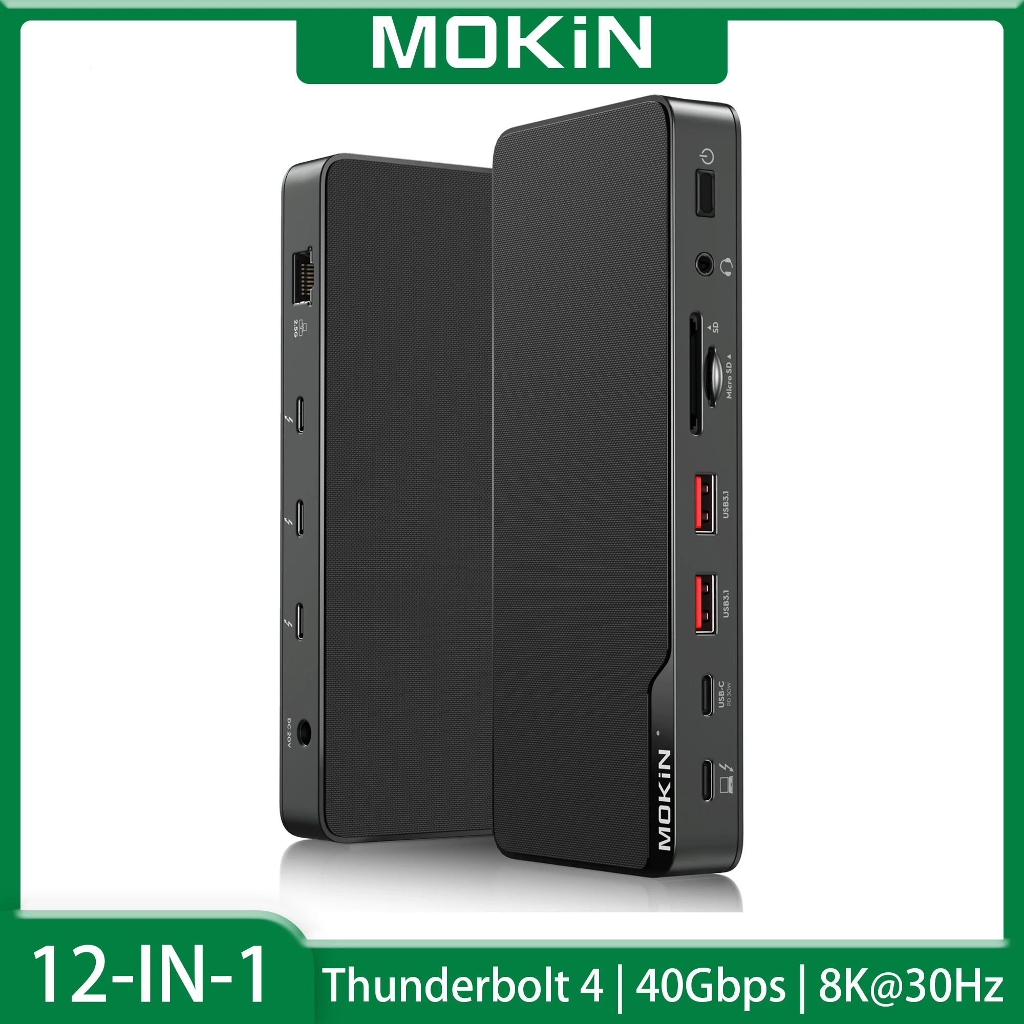 Док-станция MOKiN Thunderbolt TB4, 40 Гбит/с, USB 3,1, кардридер SD/MicroSD, 2,5 ГГц RJ45, док-станция для MacBook Pro Air PC
Док-станция MOKiN Thunderbolt TB4, 40 Гбит/с, USB 3,1, кардридер SD/MicroSD, 2,5 ГГц RJ45, док-станция для MacBook Pro Air PC