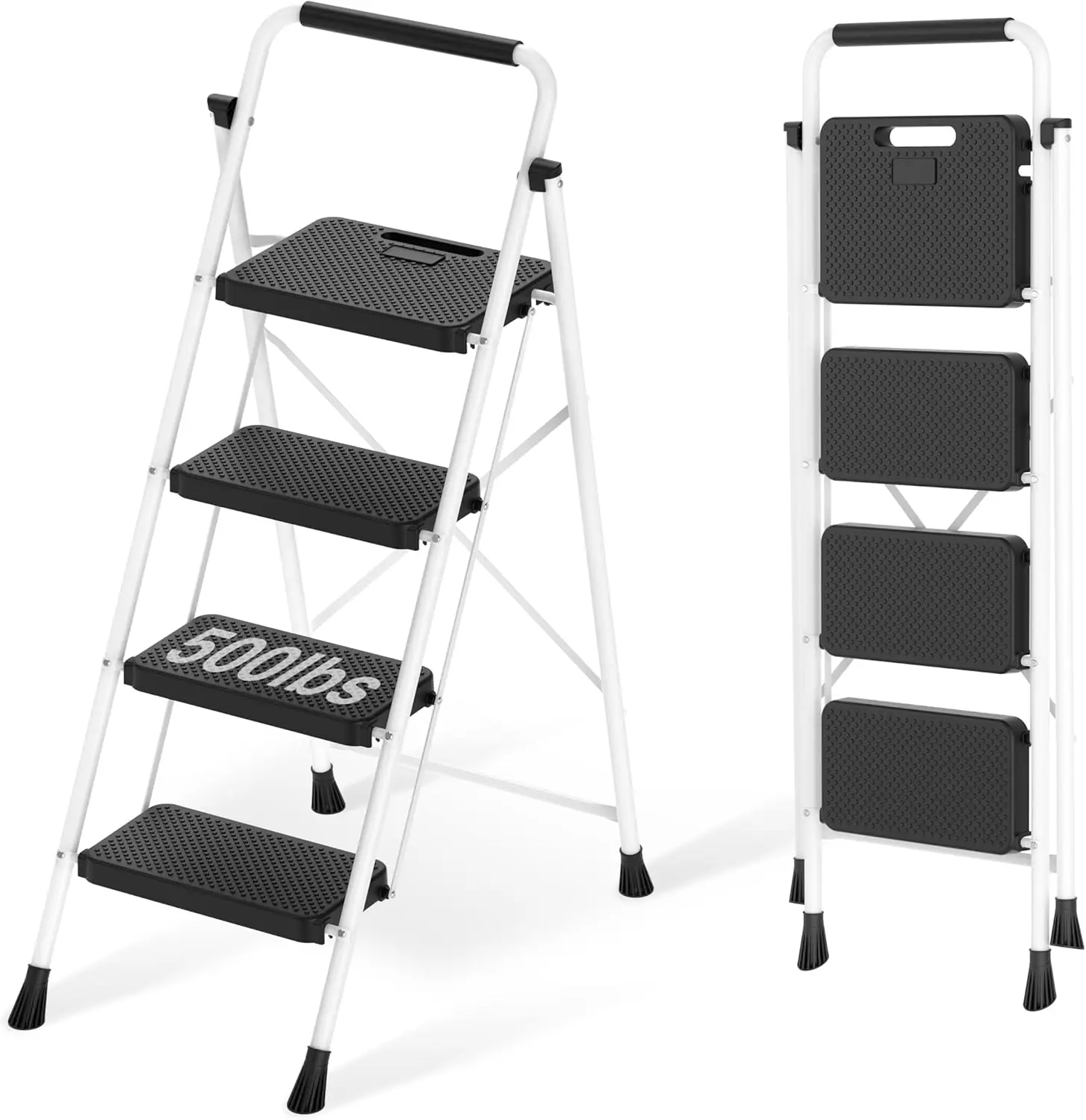 4-Step Steel Folding Step Stool with Anti-Slip Pedal & Handgrip, Portable Ladder for Home, Kitchen, Office, White
4-Step Steel Folding Step Stool with Anti-Slip Pedal & Handgrip, Portable Ladder for Home, Kitchen, Office, White