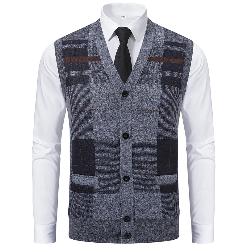 Мужской осенний вязаный жилет с флисовой подкладкой, без рукавов, на пуговицах, с V-образным вырезом и карманами для зимы
Мужской осенний вязаный жилет с флисовой подкладкой, без рукавов, на пуговицах, с V-образным вырезом и карманами для зимы