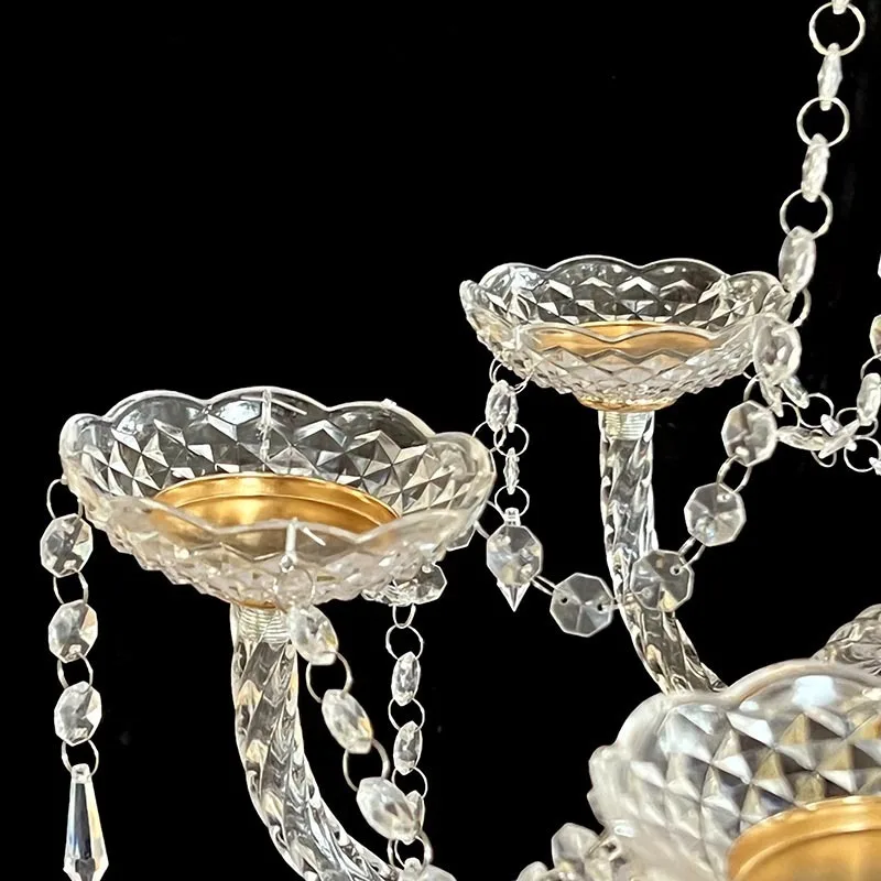 Hxl acrylic crystal iron electroplated gold candlestick wedding props decorations
Hxl acrylic crystal iron electroplated gold candlestick wedding props decorations