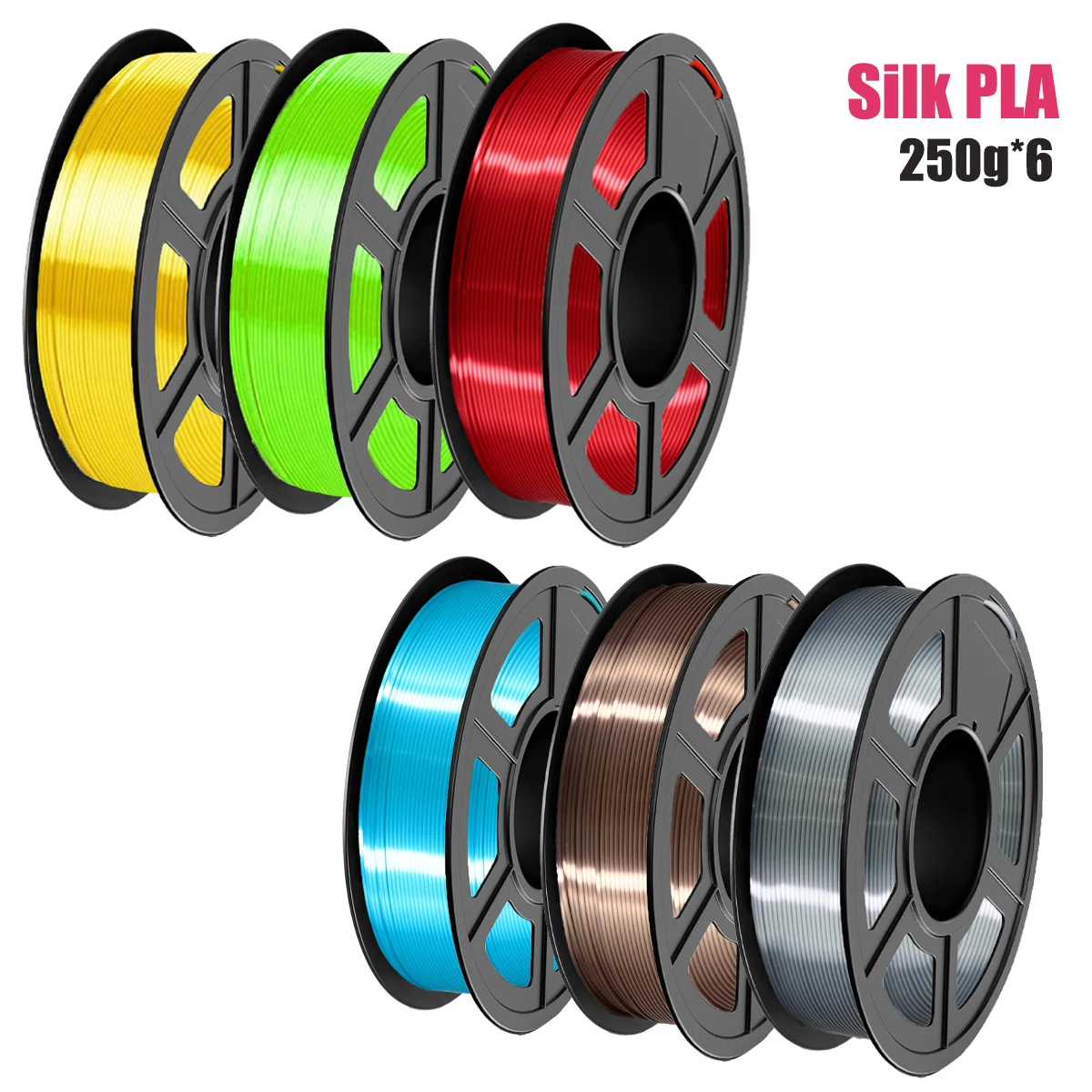 Silk PLA Filament 1.75mm for 3D Printer, Metal-Like Shiny Consumables 250g 1 Spool, Dimensional Accuracy +/- 0.02 mm,
Silk PLA Filament 1.75mm for 3D Printer, Metal-Like Shiny Consumables 250g 1 Spool, Dimensional Accuracy +/- 0.02 mm,