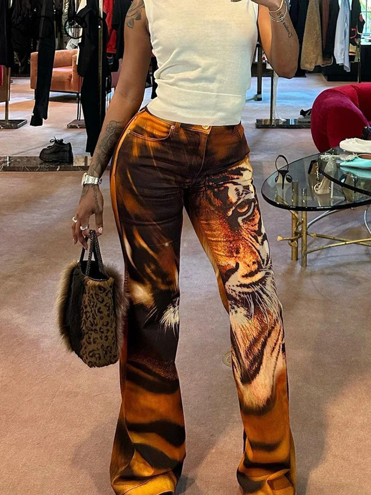 KLALIEN Casual Tiger Print Trousers Women y2k Clothes Summer Autumn Fashion Streetwear Pocket Zipper High Waist Wide Leg Pants
KLALIEN Casual Tiger Print Trousers Women y2k Clothes Summer Autumn Fashion Streetwear Pocket Zipper High Waist Wide Leg Pants