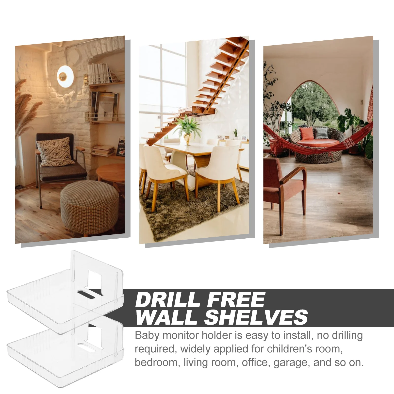 2Pcs Security Camera Mount Wall Shelf Heavy Duty Sticky Monitor Holder No Screw Needed Compact Speaker Shelf for Garage
2Pcs Security Camera Mount Wall Shelf Heavy Duty Sticky Monitor Holder No Screw Needed Compact Speaker Shelf for Garage