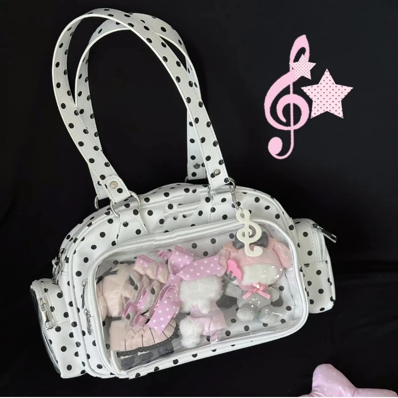 Корейская сумка-тоут в горошек из кожи с прозрачным окном, сумка JK/иташа, многофункциональная прямоугольная сумка через плечо большой вместимости
Корейская сумка-тоут в горошек из кожи с прозрачным окном, сумка JK/иташа, многофункциональная прямоугольная сумка через плечо большой вместимости