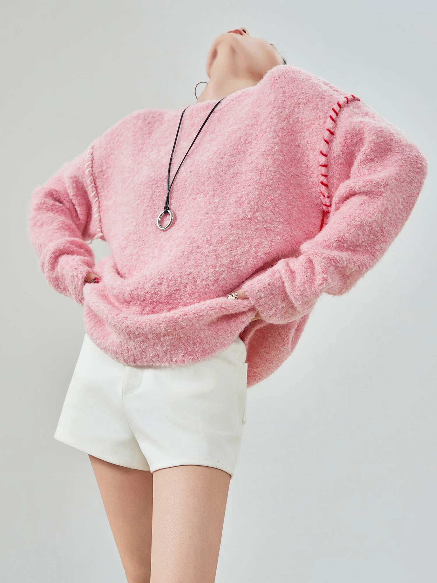 Розовый вязаный свитер Dopne для женщин: свободный, уютный, мягкий, из круговой пряжи, с круглым вырезом, весенняя новинка, модный, для повседневной носки
Розовый вязаный свитер Dopne для женщин: свободный, уютный, мягкий, из круговой пряжи, с круглым вырезом, весенняя новинка, модный, для повседневной носки