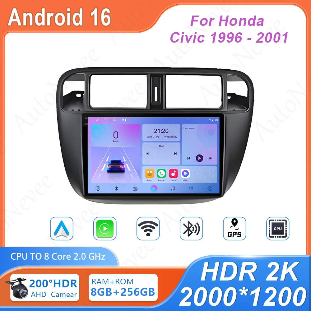 Android For Honda Civic 1996 - 2001 QLED Screen Dash Cam High-performance Head Unit Car Dvd Auto Radio Stereo Multimedia Player
Android For Honda Civic 1996 - 2001 QLED Screen Dash Cam High-performance Head Unit Car Dvd Auto Radio Stereo Multimedia Player