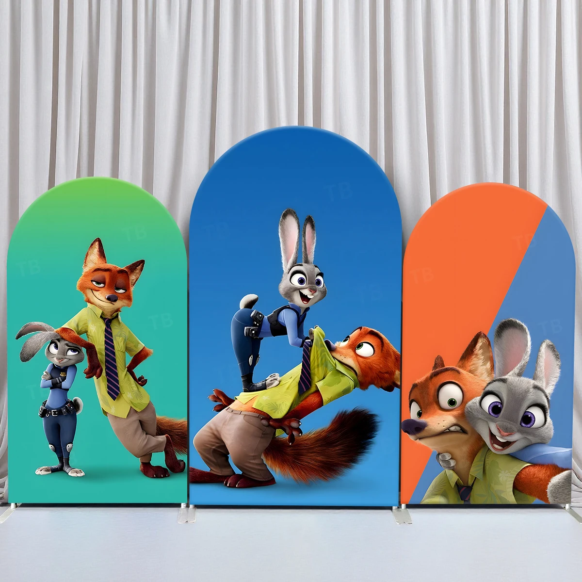 TB Zootopia Theme Arch Backdrop Cover Judy and Nick for Kids Birthday Party Decor Baby Shower Photo Background Elastic Fabric
TB Zootopia Theme Arch Backdrop Cover Judy and Nick for Kids Birthday Party Decor Baby Shower Photo Background Elastic Fabric