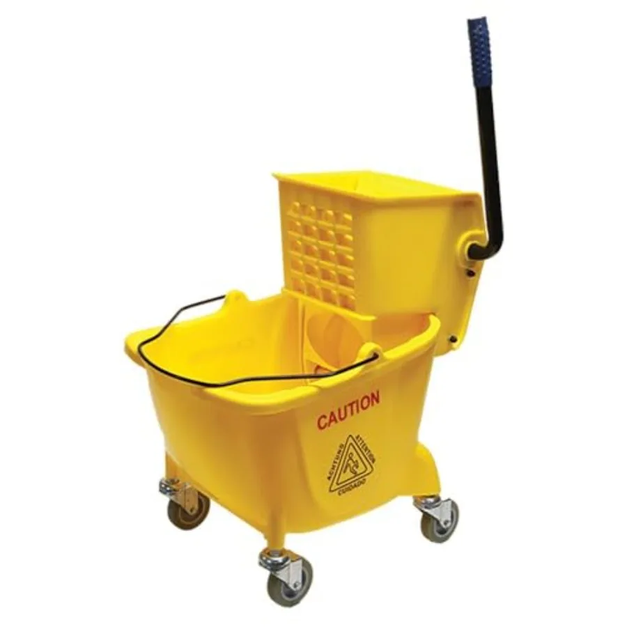 Side Press Wringer Combo Commercial Rectangular Mop Bucket on Wheels, 35-Quart, Yellow
Side Press Wringer Combo Commercial Rectangular Mop Bucket on Wheels, 35-Quart, Yellow