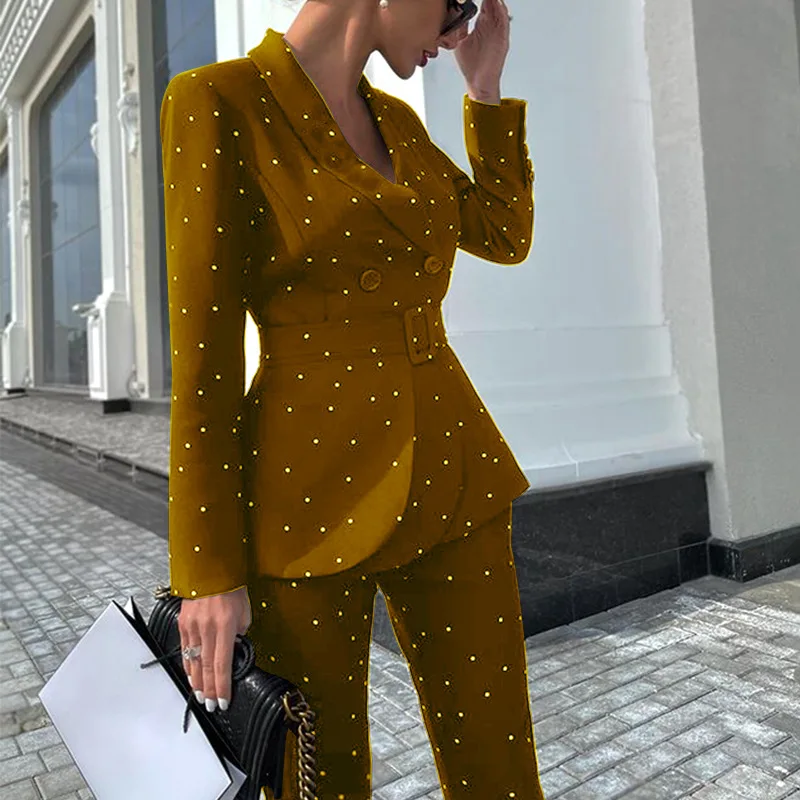 Black Autumn and Winter Style Elegant Women's Polka Dot Long-sleeved Office Suit Jacket New Two-piece Suit Pant Suits for Women
Black Autumn and Winter Style Elegant Women's Polka Dot Long-sleeved Office Suit Jacket New Two-piece Suit Pant Suits for Women