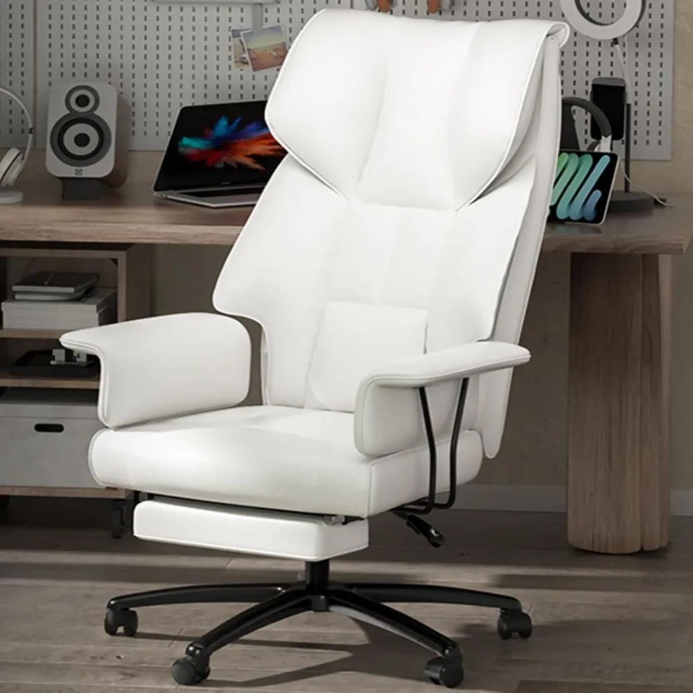 Reclining Office Chair with Footrest, with Wide Seat for Heavy People, High Back Leather Office Chair with Lumbar Support
Reclining Office Chair with Footrest, with Wide Seat for Heavy People, High Back Leather Office Chair with Lumbar Support