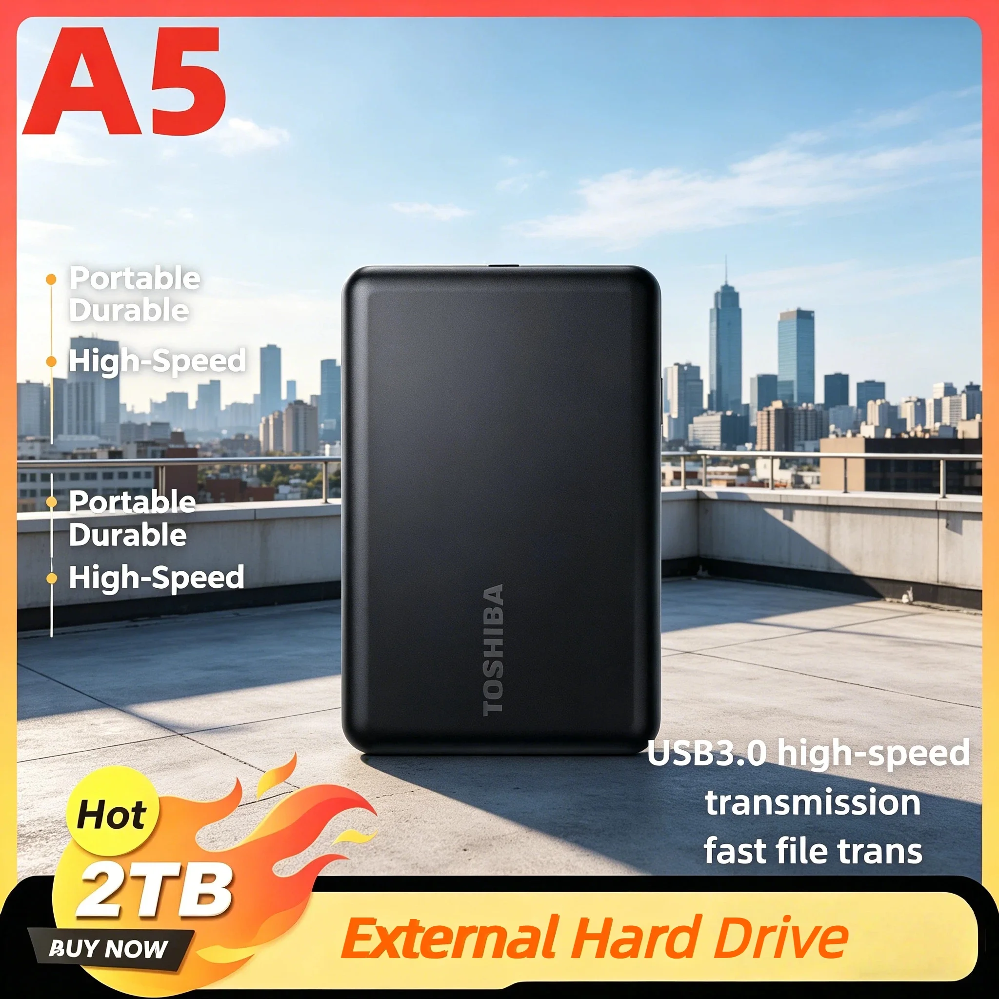 OEM For Toshiba A5 Expansion Portable External HDD 500GB 1TB 2TB USB3.0 2.5 Inch Hard Disk Drive BOX for PC Mac Laptop PS4 PS5
OEM For Toshiba A5 Expansion Portable External HDD 500GB 1TB 2TB USB3.0 2.5 Inch Hard Disk Drive BOX for PC Mac Laptop PS4 PS5