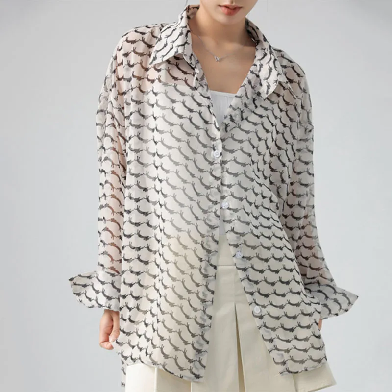 Long Sleeve Sunscreen Shirt for Women 2026 New Printed Loose Lightweight Chiffon Blouses Woman Fashion Street See-through Shirts
Long Sleeve Sunscreen Shirt for Women 2026 New Printed Loose Lightweight Chiffon Blouses Woman Fashion Street See-through Shirts