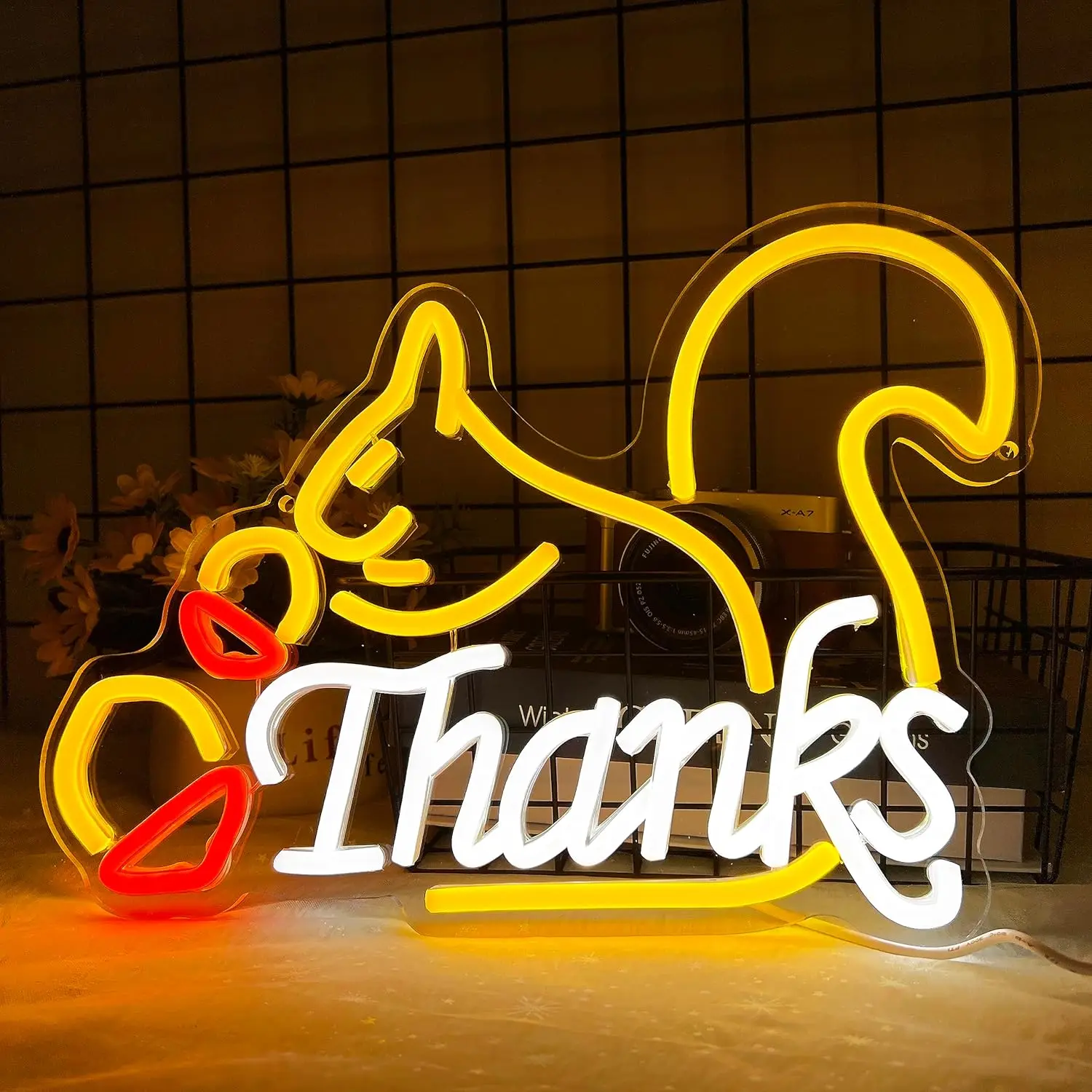 Thanksgiving Squirrel Neon Lights, Thanksgiving LED Neon Lights For Wall Decoration, Bar Living Room Window Gym Decoration
Thanksgiving Squirrel Neon Lights, Thanksgiving LED Neon Lights For Wall Decoration, Bar Living Room Window Gym Decoration