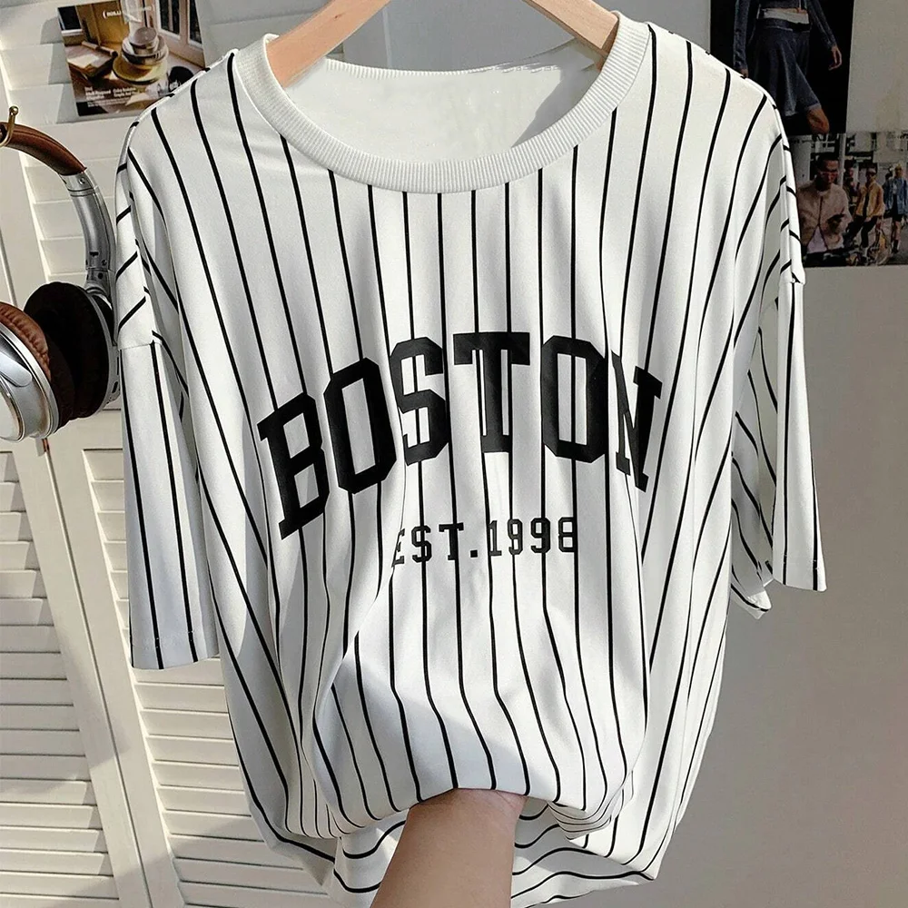 Women's Football Sportswear Loose And Fashionable Summer Striped 3D Printed Short Sleeved T-shirt Casual Plus Size Women's Top
Women's Football Sportswear Loose And Fashionable Summer Striped 3D Printed Short Sleeved T-shirt Casual Plus Size Women's Top