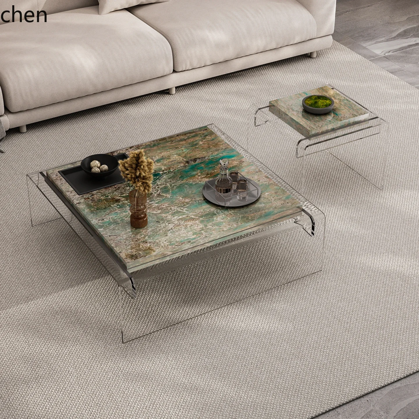 H5.26 new high-end minimalist square high-end acrylic suspended coffee table living room
H5.26 new high-end minimalist square high-end acrylic suspended coffee table living room
