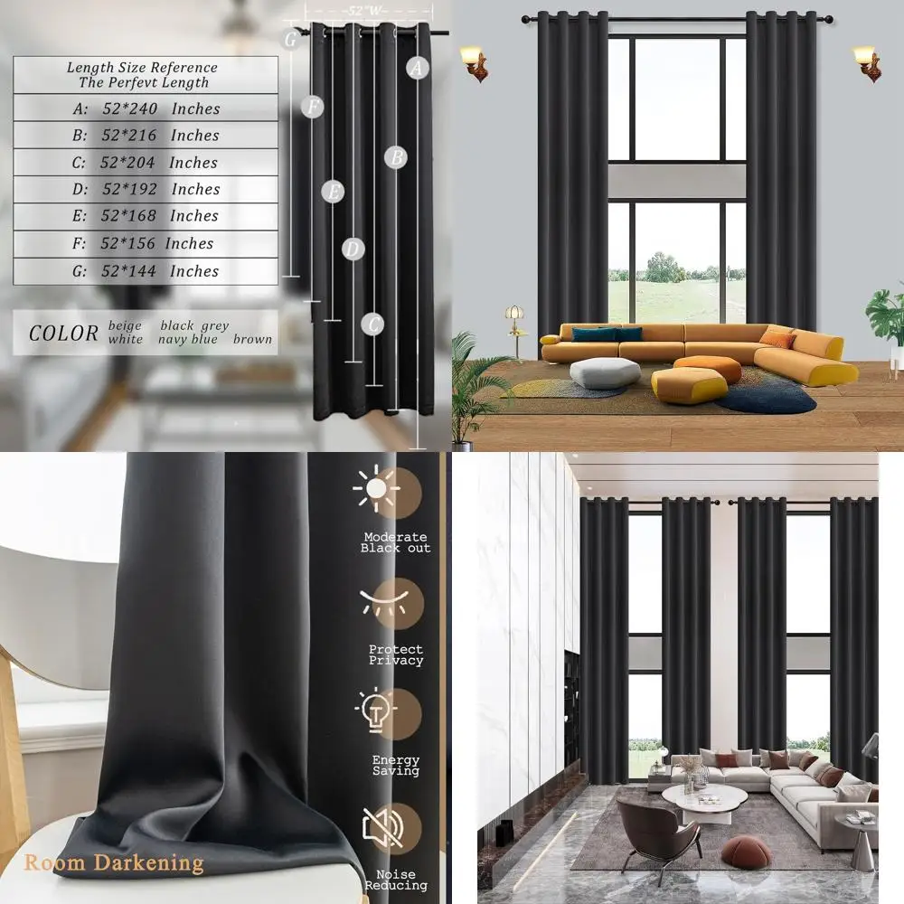 Custom Blackout Curtains 144 Long for Living Room, High Windows, Loft Theater, 1 Panel, Black
Custom Blackout Curtains 144 Long for Living Room, High Windows, Loft Theater, 1 Panel, Black