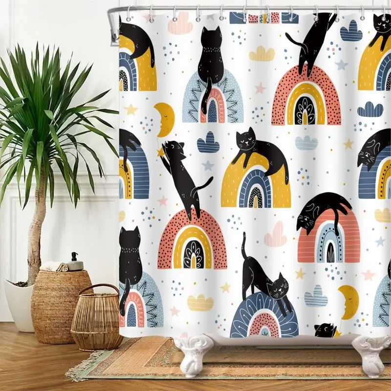 Funny Cat Shower Curtain Cute Cartoon Animal Bath Curtains Bathtub Screen For Bathroom Kawaii Bathing Cover with Hooks 180x200
Funny Cat Shower Curtain Cute Cartoon Animal Bath Curtains Bathtub Screen For Bathroom Kawaii Bathing Cover with Hooks 180x200