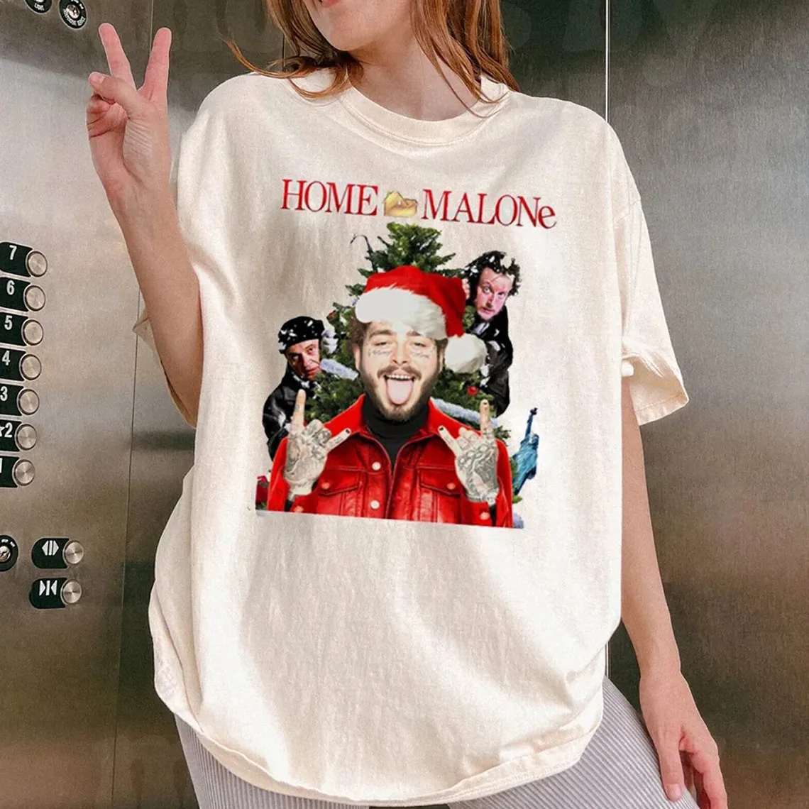 Рождественская футболка Home Malone Post, полный размер S 5XL
Рождественская футболка Home Malone Post, полный размер S 5XL